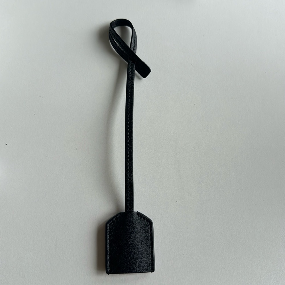 Saint Laurent bag or key chain, leather charm, black